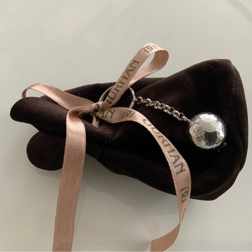 Gurhan Sterling Silver Disco Ball Keychain